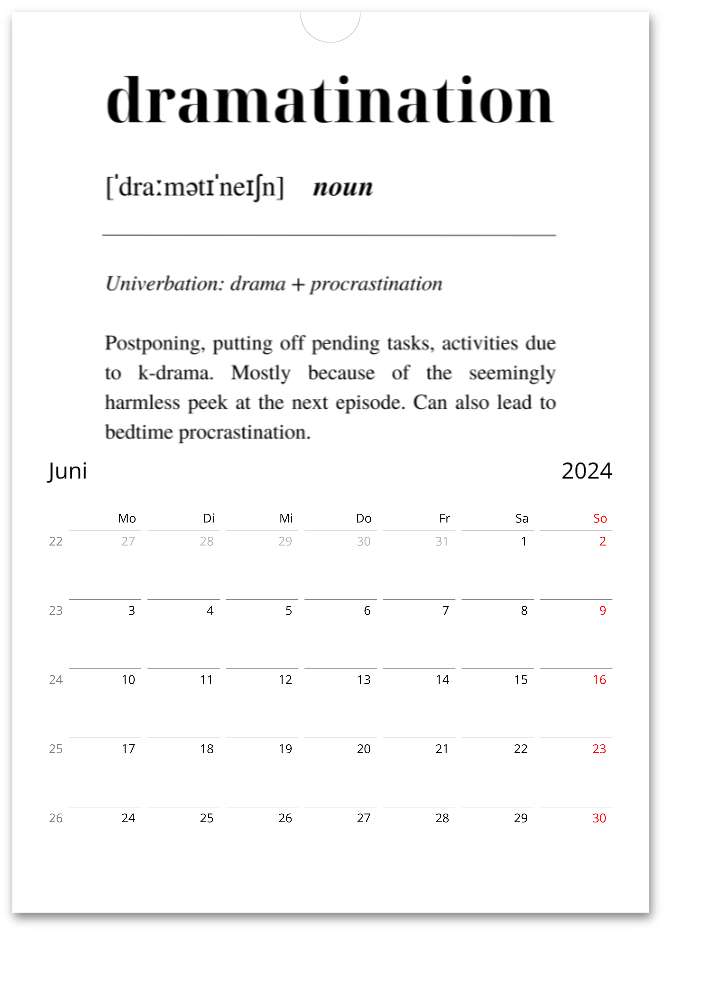 Space of K-Drama - Wandkalender