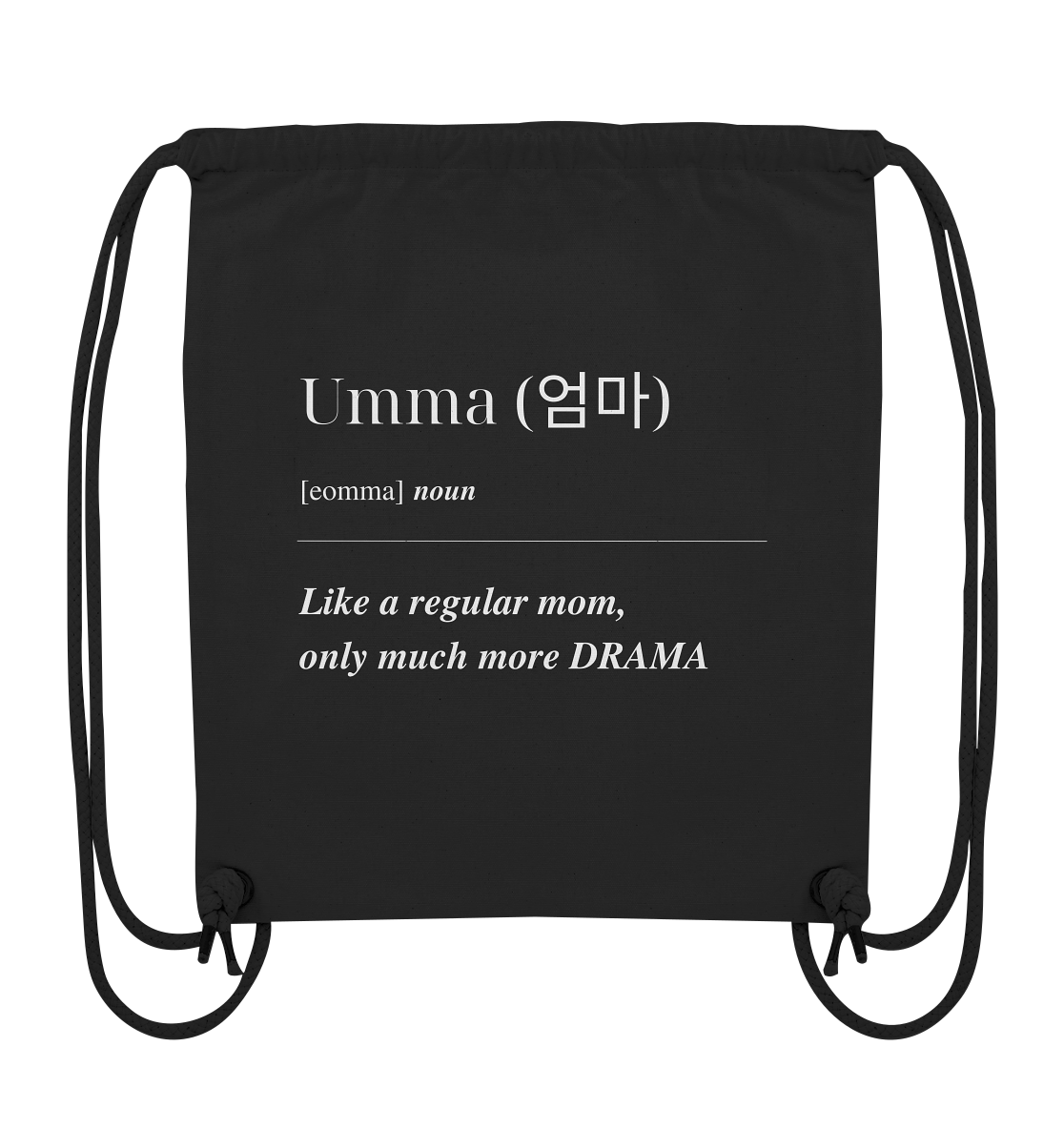 UMMA + FINGERHERZ - BEIDSEITIG - Organic Gym-Bag