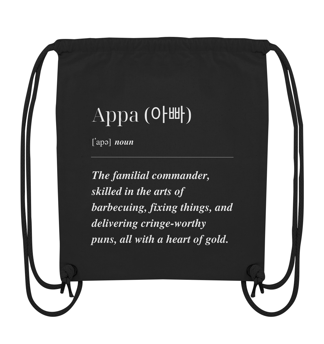 APPA DEFINITION + BESTER APPA - BEIDSEITIG - Organic Gym-Bag