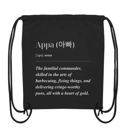 APPA DEFINITION + BESTER APPA - BEIDSEITIG - Organic Gym-Bag