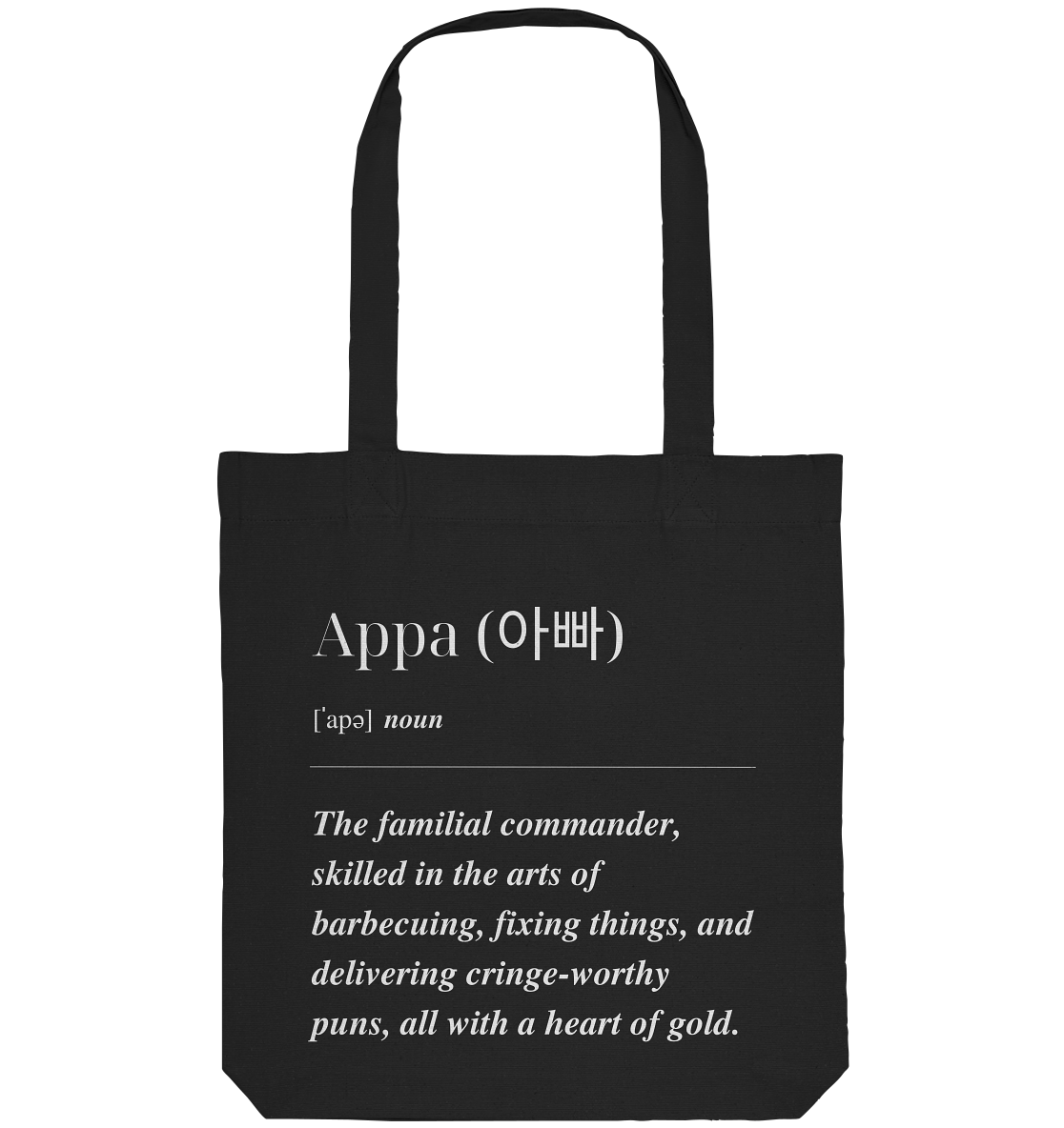 APPA DEFINITION + BESTER APPA - BEIDSEITIG - Organic Tote-Bag