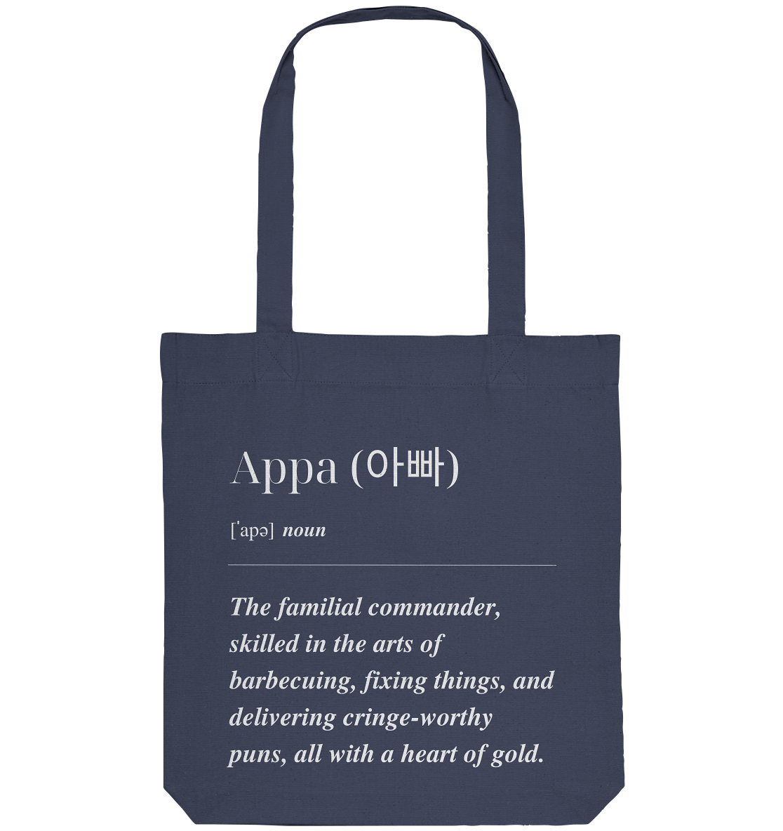 APPA DEFINITION + BESTER APPA - BEIDSEITIG - Organic Tote-Bag