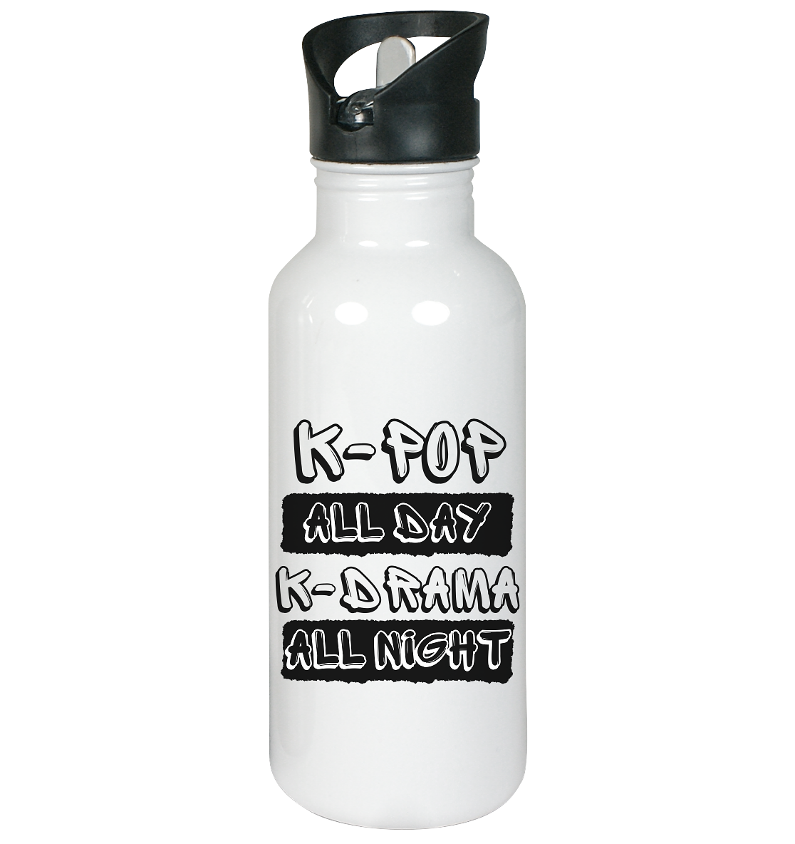 K-POP ALL DAY K-DRAMA ALL NIGHT - Edelstahl-Trinkflasche