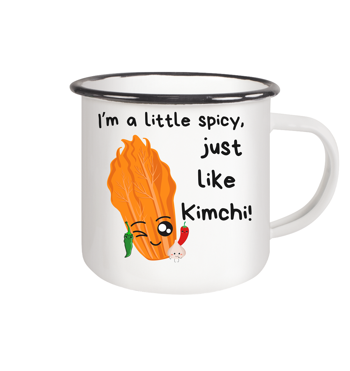 SPICY LIKE KIMCHI - Emaille Tasse (Black)