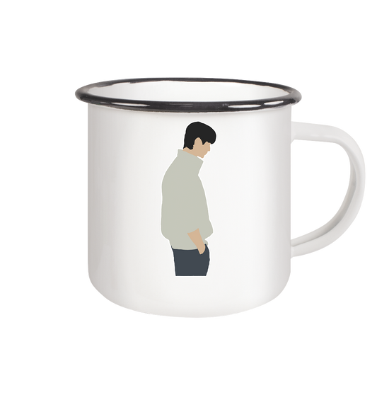 Lovely Runner - Byeon Woo-seok - Ryoo Seon-jae - 2 - Emaille Tasse (Black)