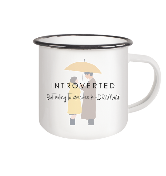 BUSINESS PROPOSAL - INTROVERTED BUT WILLING TO DISCUSS K-DRAMA - Emaille Tasse (Black)