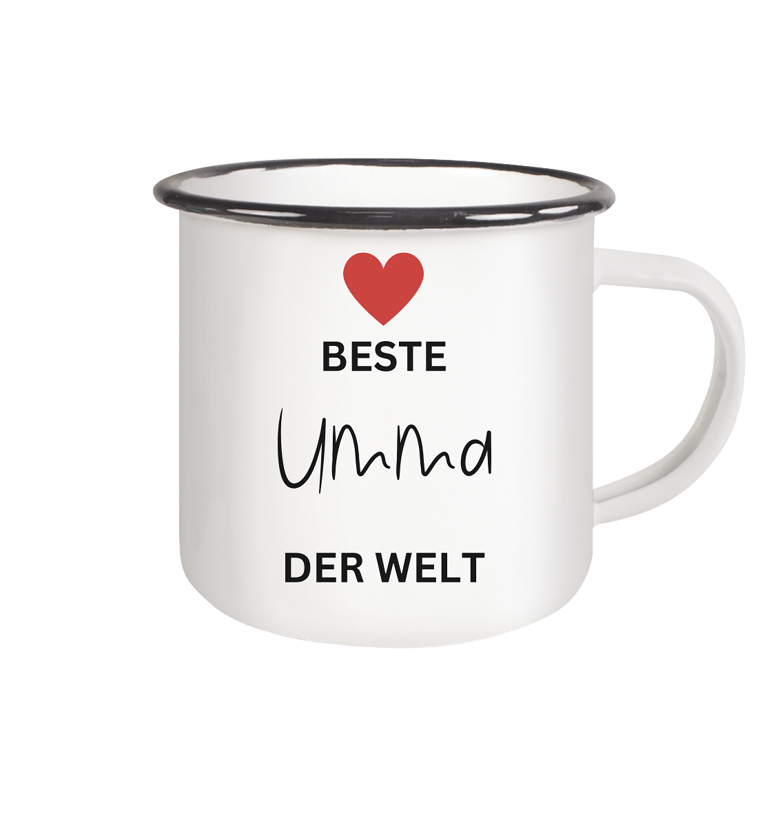 UMMA DEFINITION + BESTE UMMA - BEIDSEITIG - Emaille Tasse (Black)