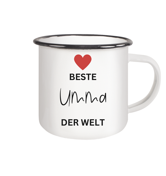 UMMA DEFINITION + BESTE UMMA - BEIDSEITIG - Emaille Tasse (Black)