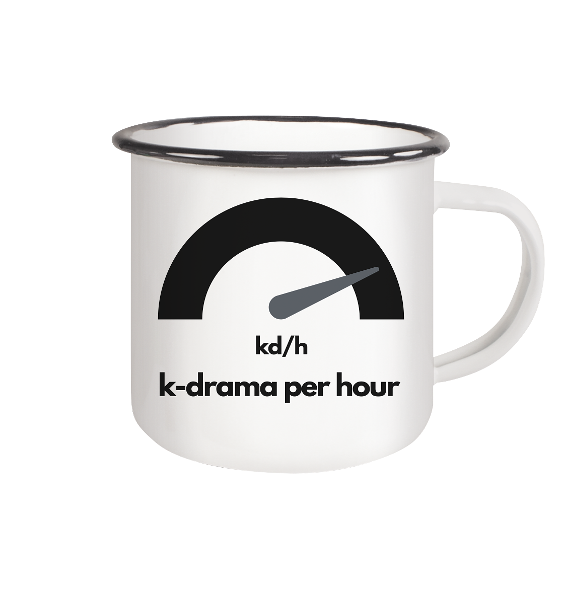 K-Drama per Hour - Emaille Tasse (Black)