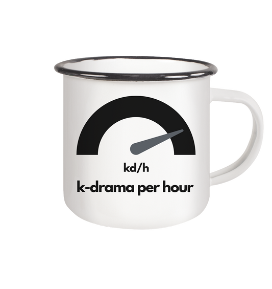 K-Drama per Hour - Emaille Tasse (Black)