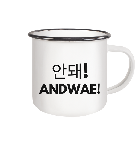 ANDWAE! - Emaille Tasse (Black)