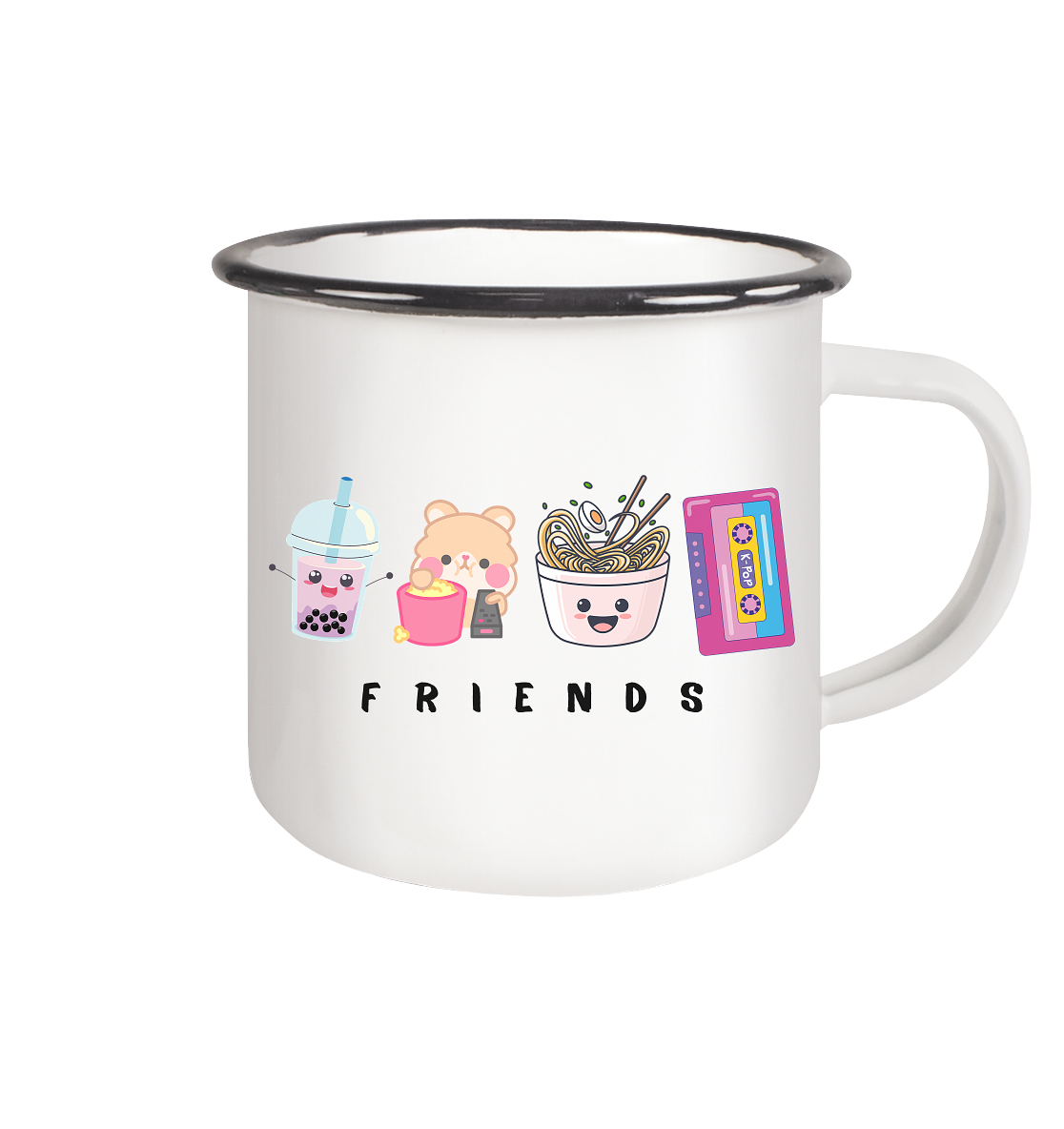 FRIENDS - Emaille Tasse (Black)