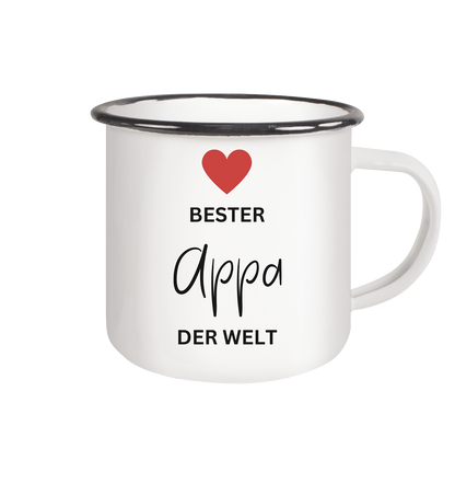 APPA DEFINITION + BESTER APPA - BEIDSEITIG - Emaille Tasse (Black)