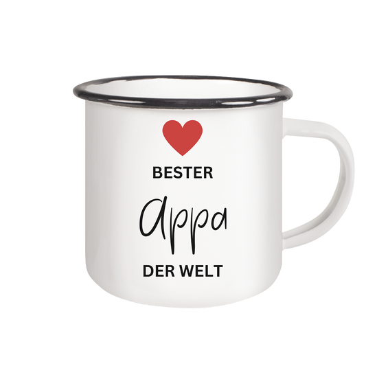 APPA DEFINITION + BESTER APPA - BEIDSEITIG - Emaille Tasse (Black)