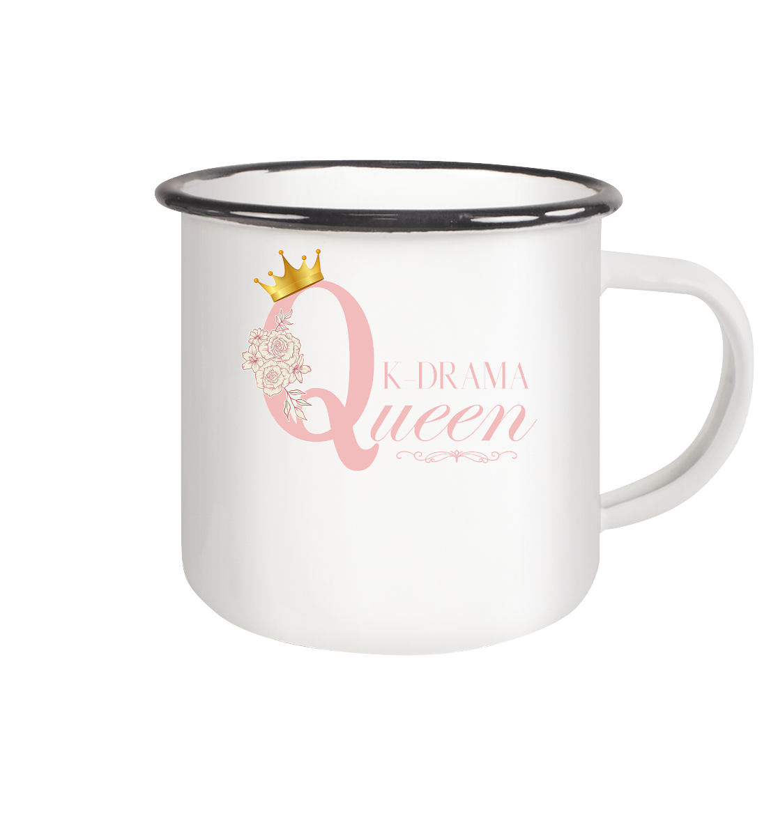 K-DRAMA QUEEN - Emaille Tasse (Black)