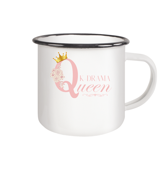 K-DRAMA QUEEN - Emaille Tasse (Black)