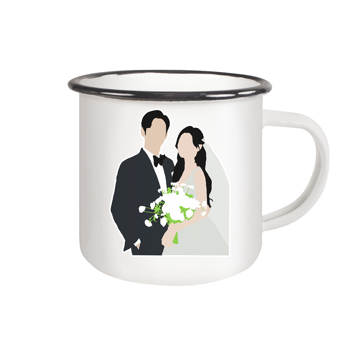 Queen of Tears - Kim Soo-hyun & Kim Ji-won - Baek Hyun-woo & Hong Hae-in - 2 - Emaille Tasse (Black)