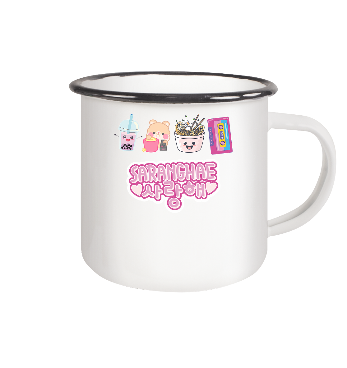 SARANGHAE - Emaille Tasse (Black)