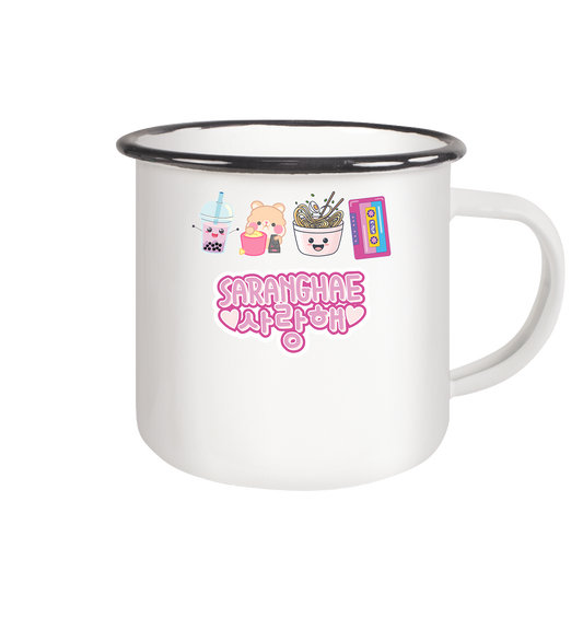 SARANGHAE - Emaille Tasse (Black)