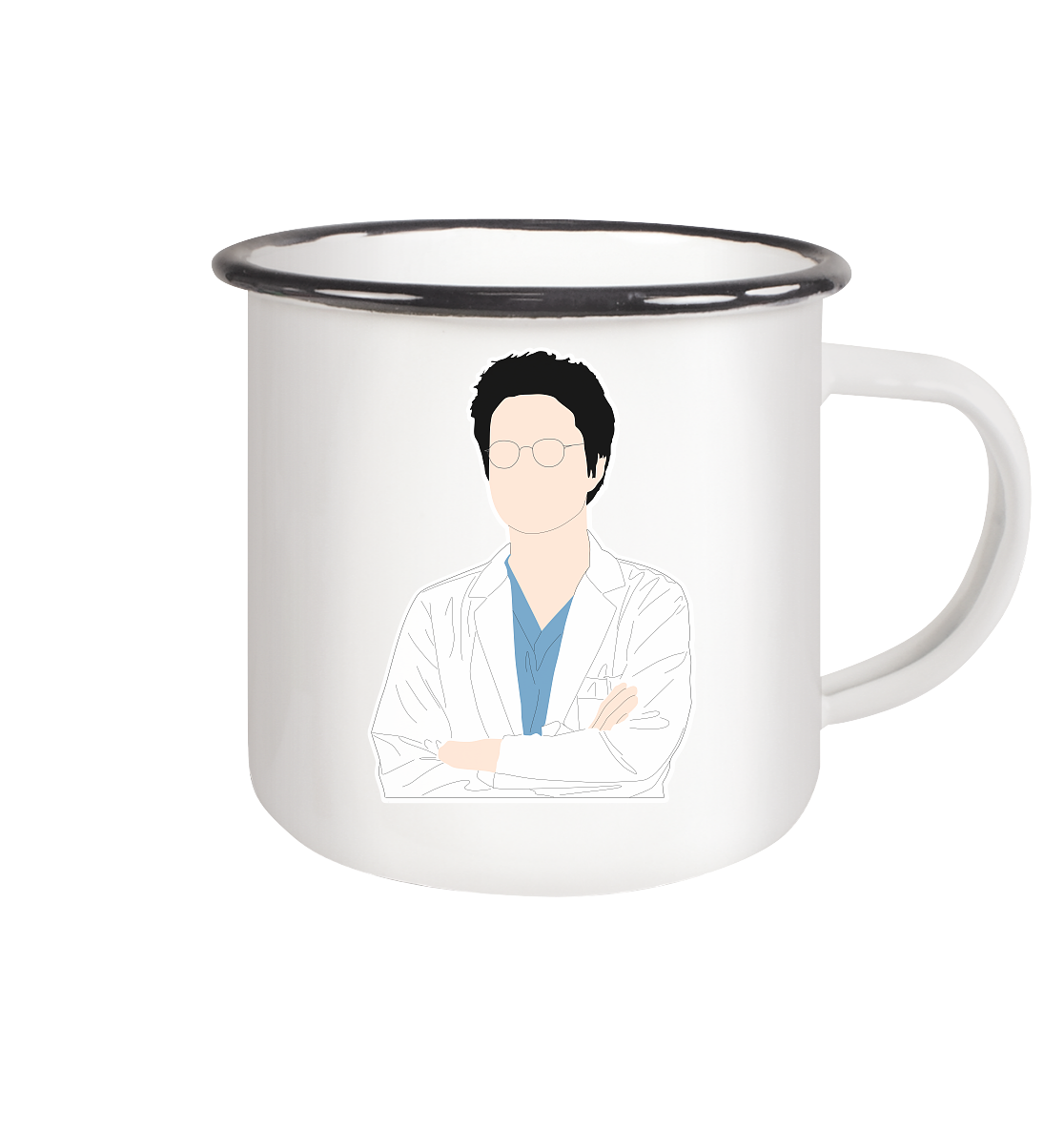 Dr. Romantic - Kim Sa-Bu - Emaille Tasse (Black)