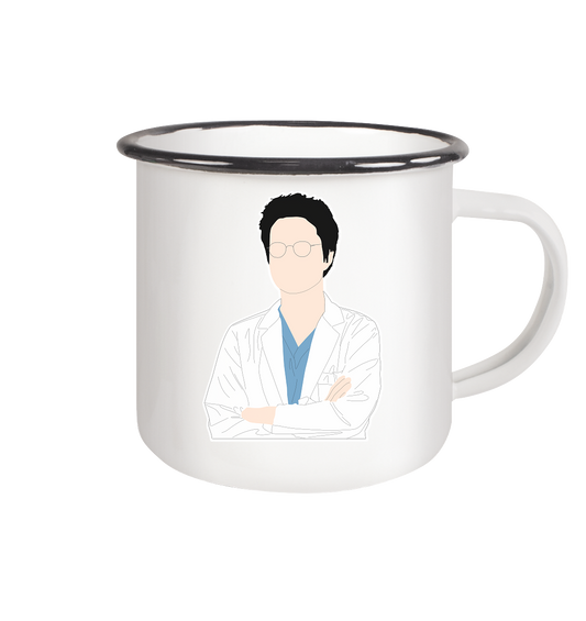 Dr. Romantic - Kim Sa-Bu - Emaille Tasse (Black)