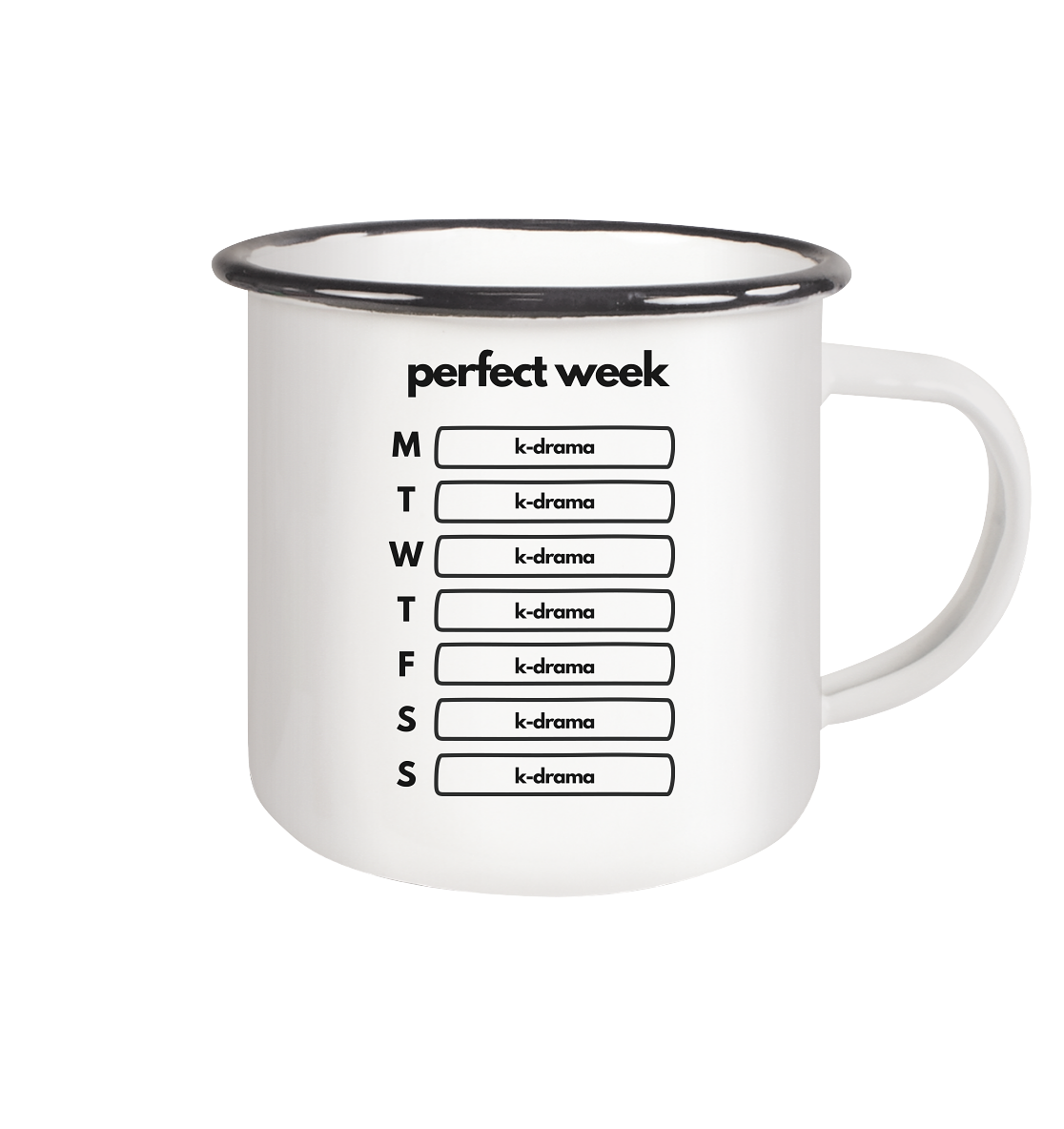 K-Drama Week - Emaille Tasse (Black)