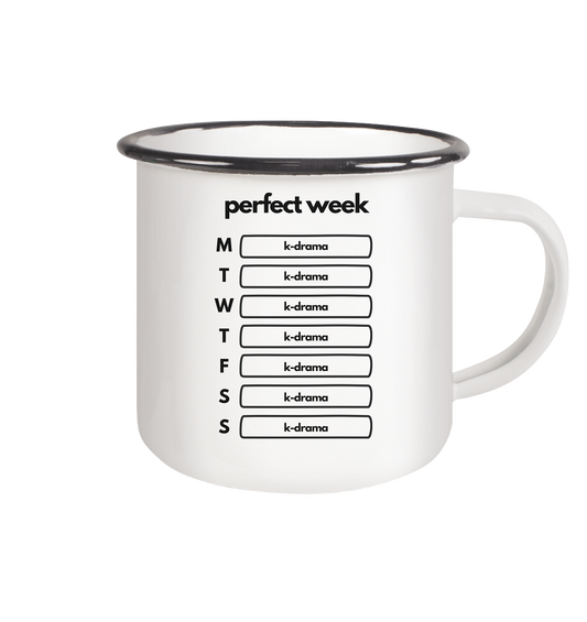 K-Drama Week - Emaille Tasse (Black)