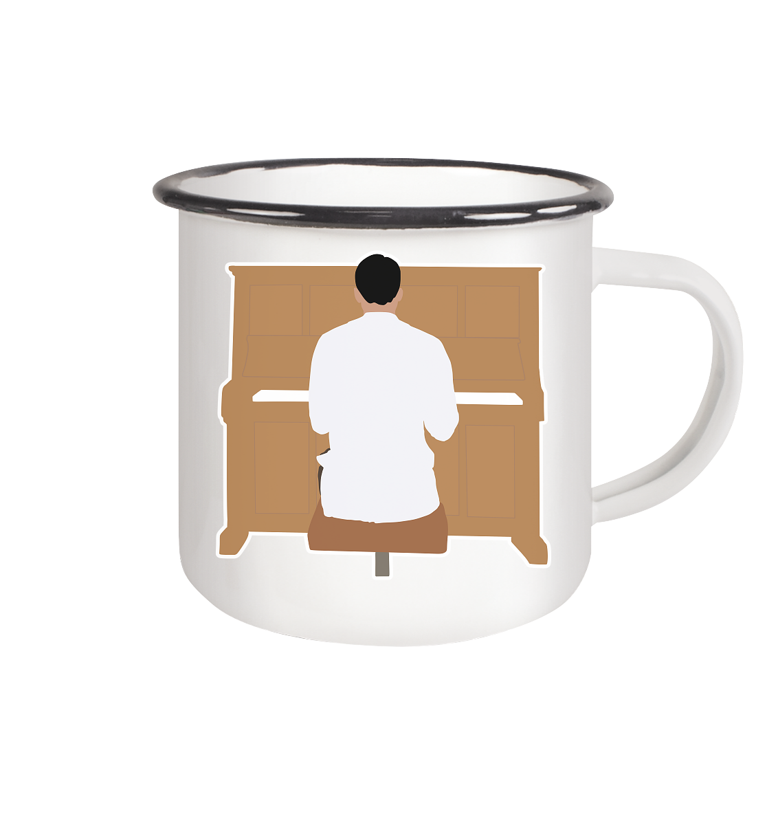 Cloy Klavier - Emaille Tasse (Black)