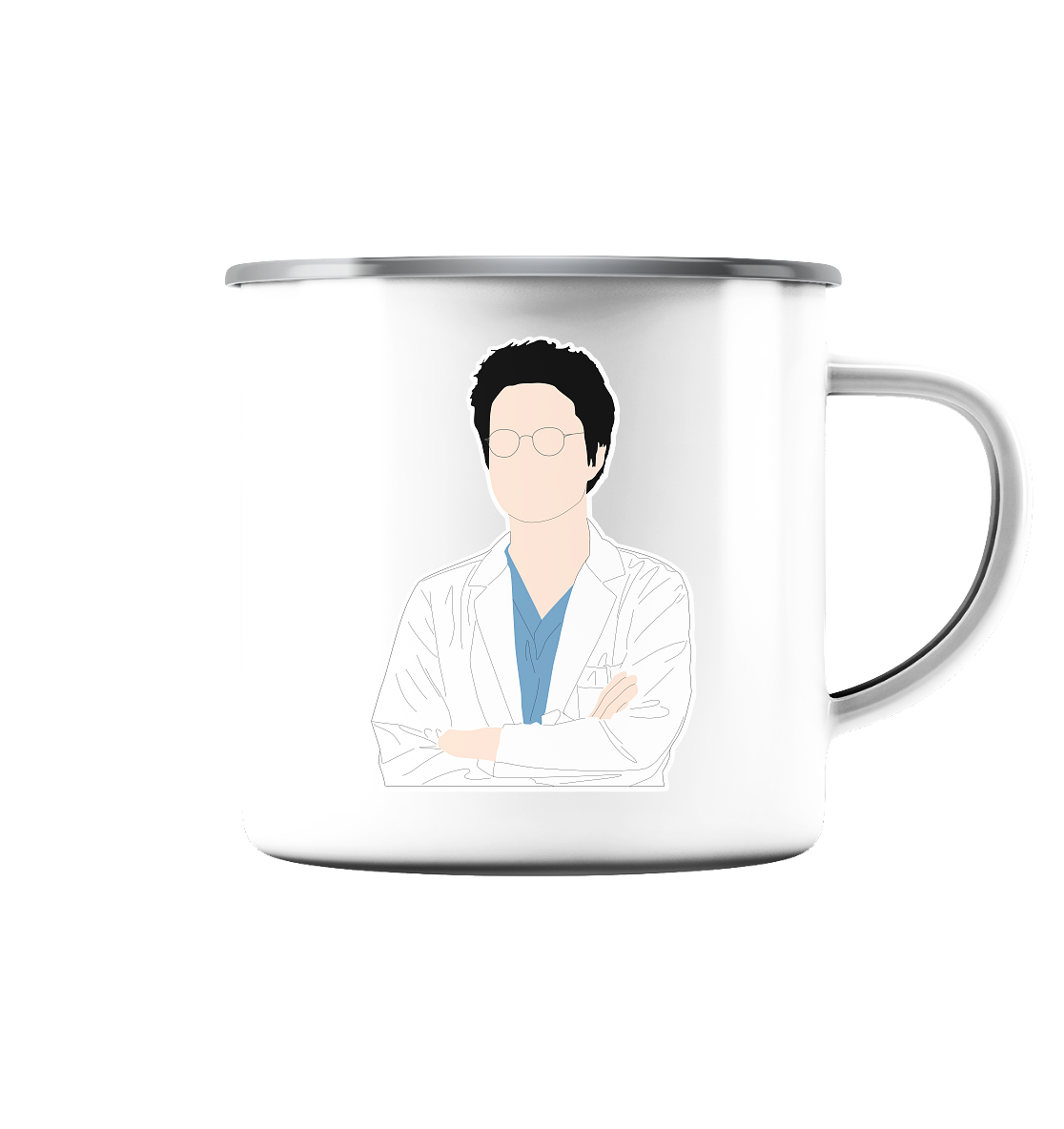 Dr. Romantic - Kim Sa-Bu - Emaille Tasse (Silber)