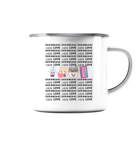 SARANGHAE LOVE - Emaille Tasse (Silber)