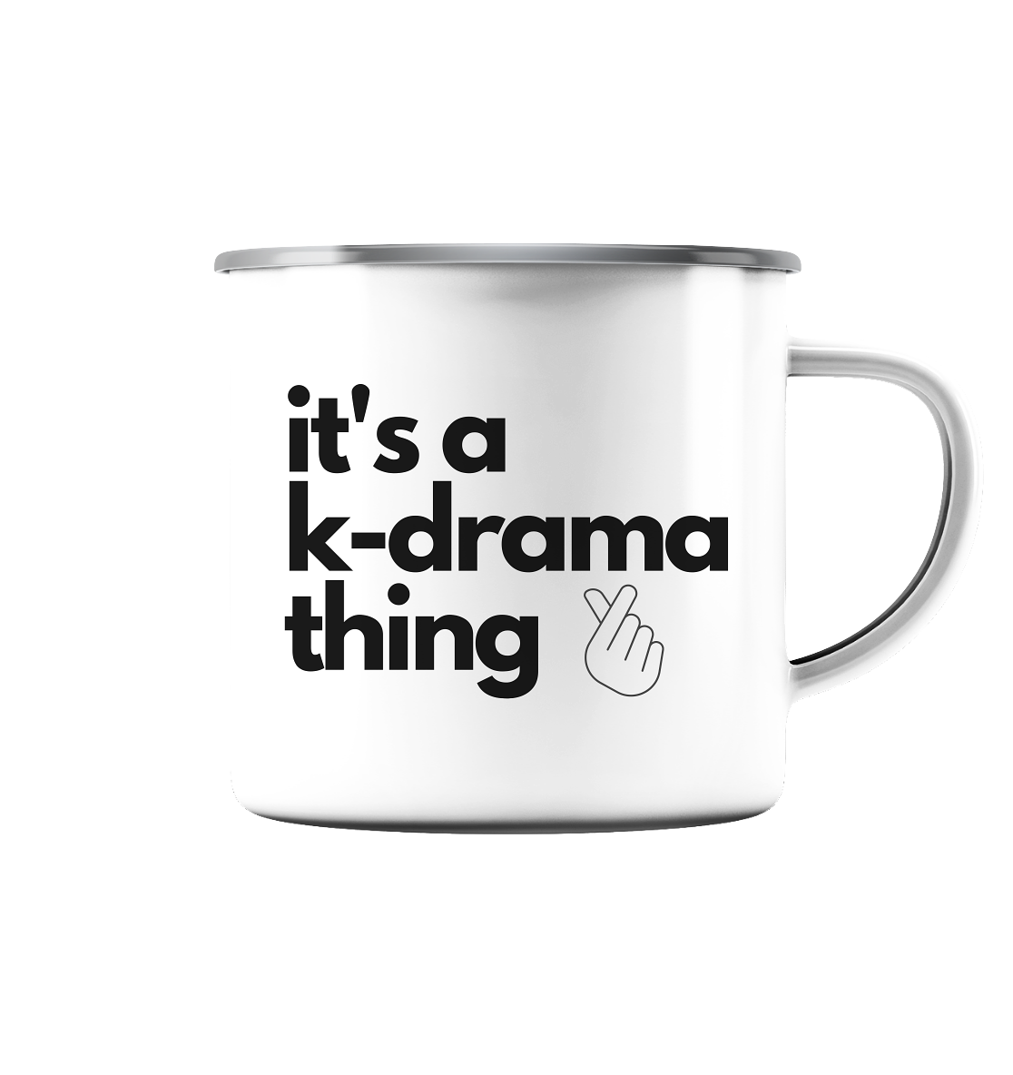 It's a K-Drama Thing - Emaille Tasse (Silber)