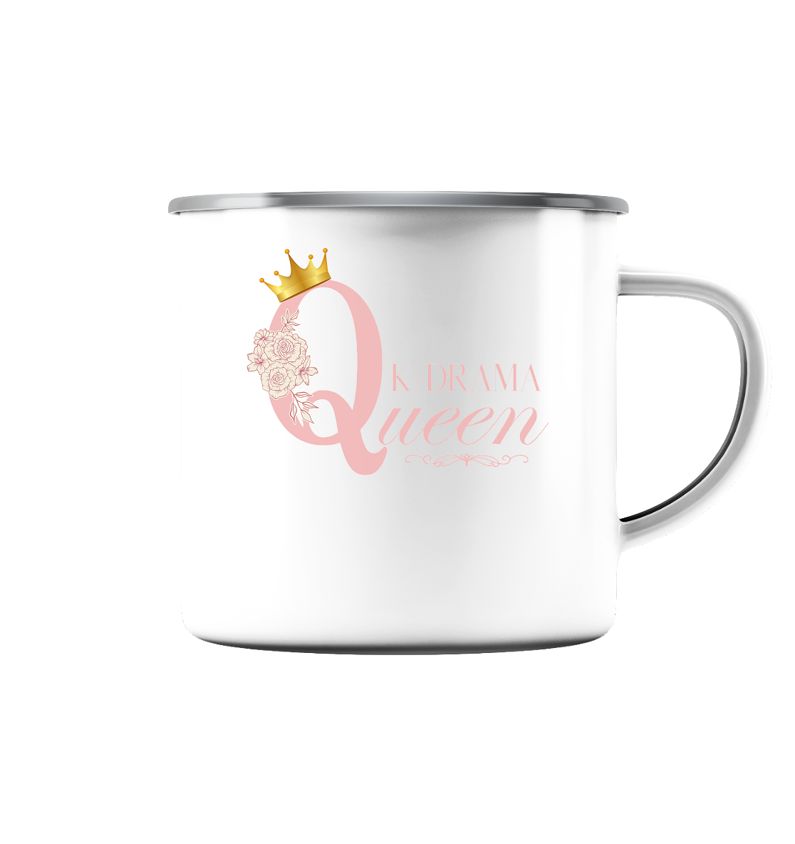 K-DRAMA QUEEN - Emaille Tasse (Silber)