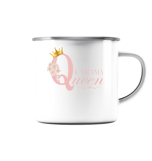 K-DRAMA QUEEN - Emaille Tasse (Silber)