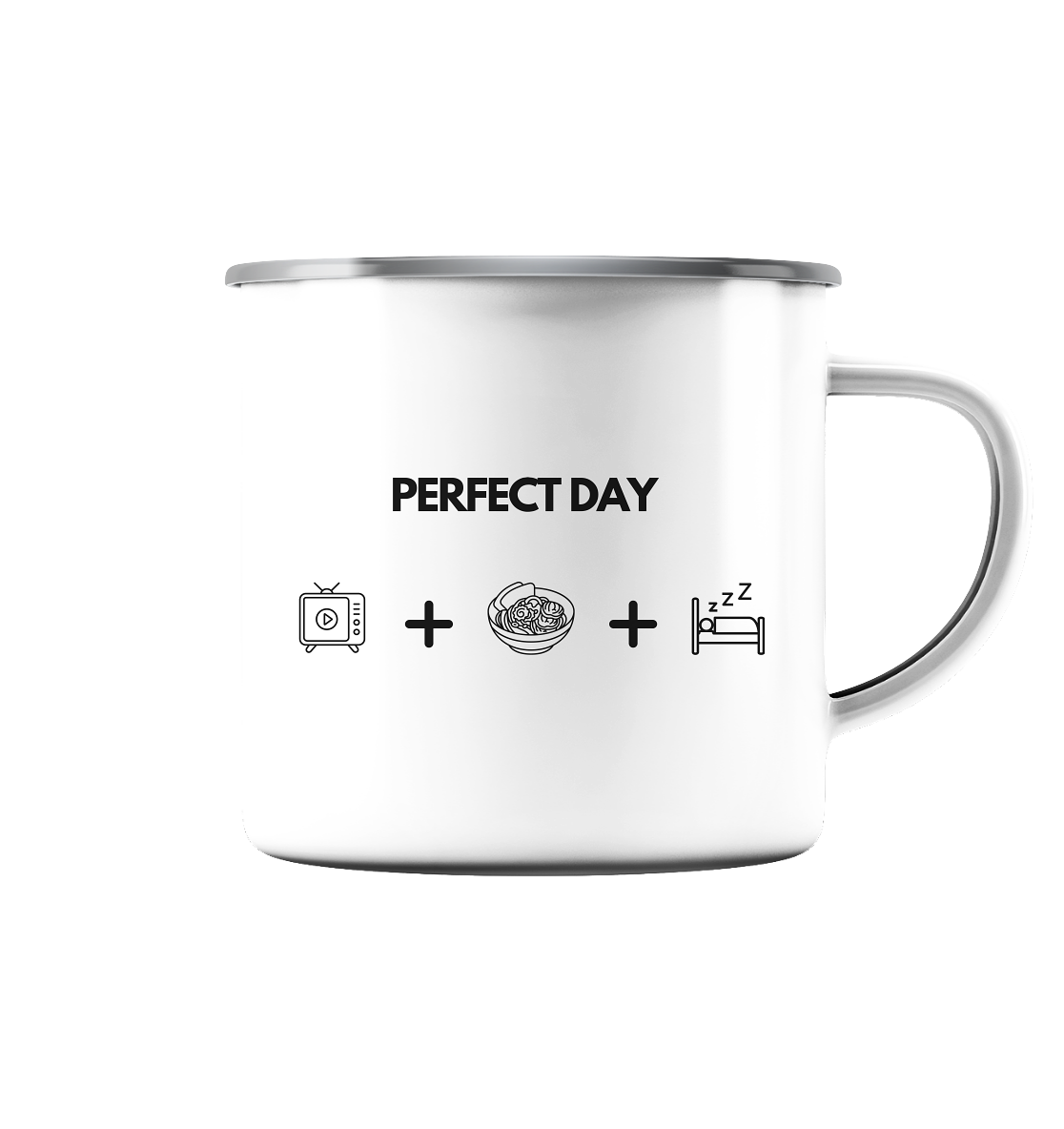 Perfect Day - Emaille Tasse (Silber)