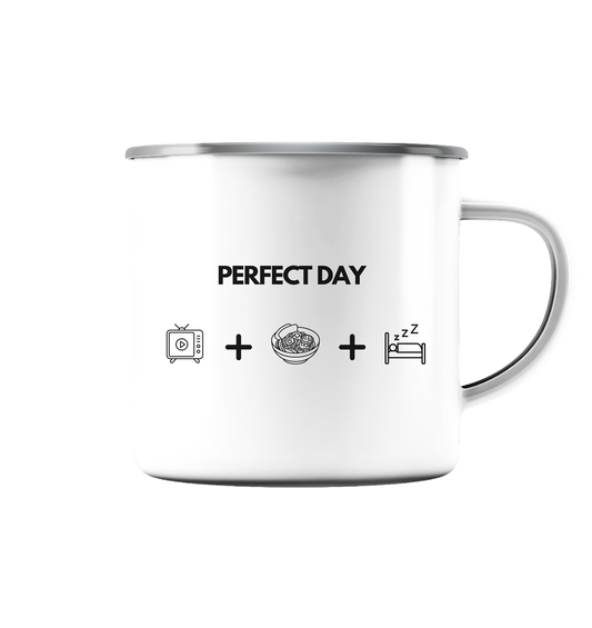 Perfect Day - Emaille Tasse (Silber)