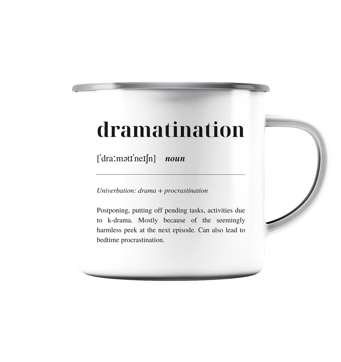 Dramatination - Emaille Tasse (Silber)