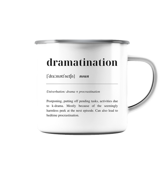 Dramatination - Emaille Tasse (Silber)