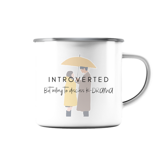 BUSINESS PROPOSAL - INTROVERTED BUT WILLING TO DISCUSS K-DRAMA - Emaille Tasse (Silber)