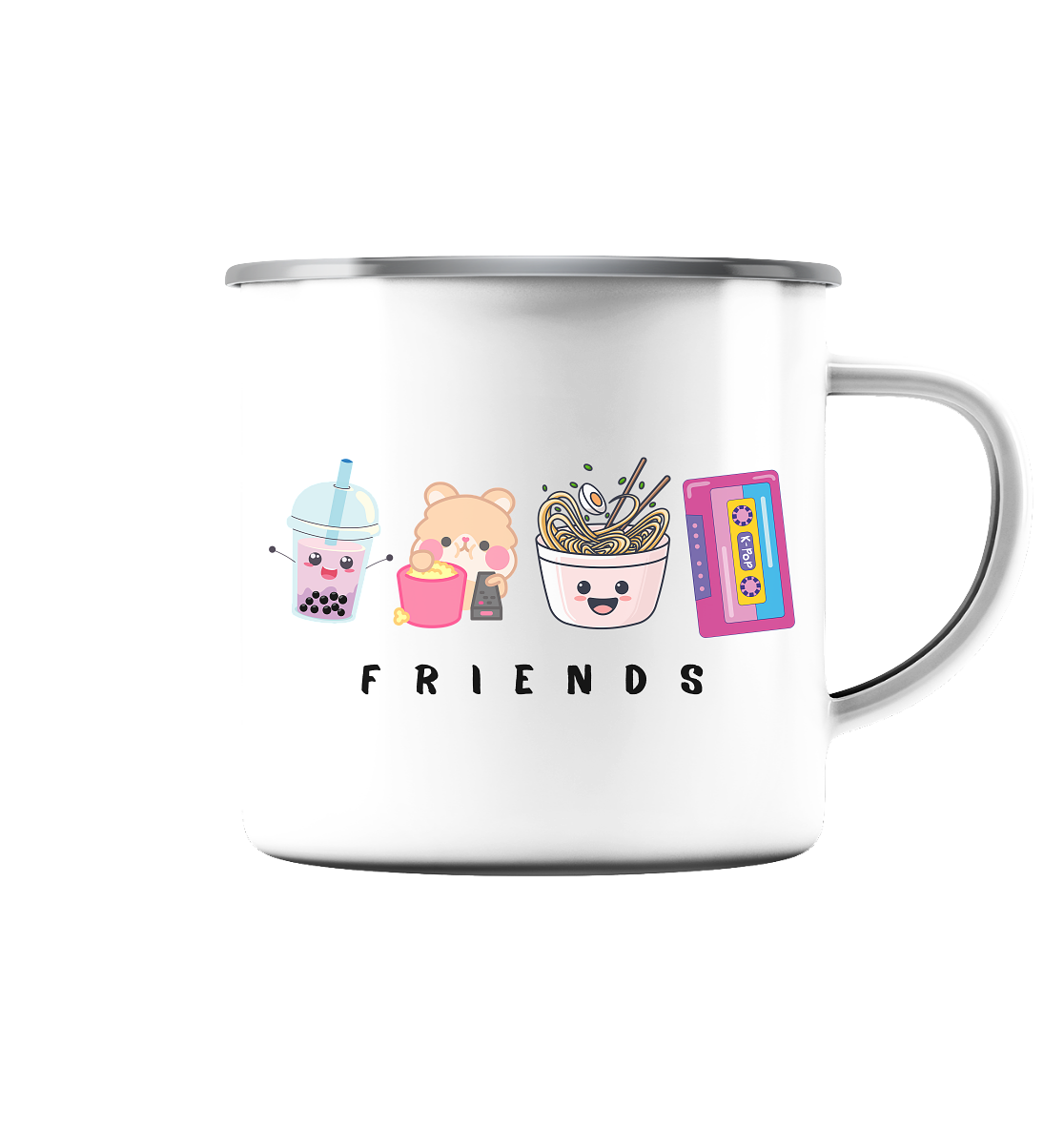 FRIENDS - Emaille Tasse (Silber)