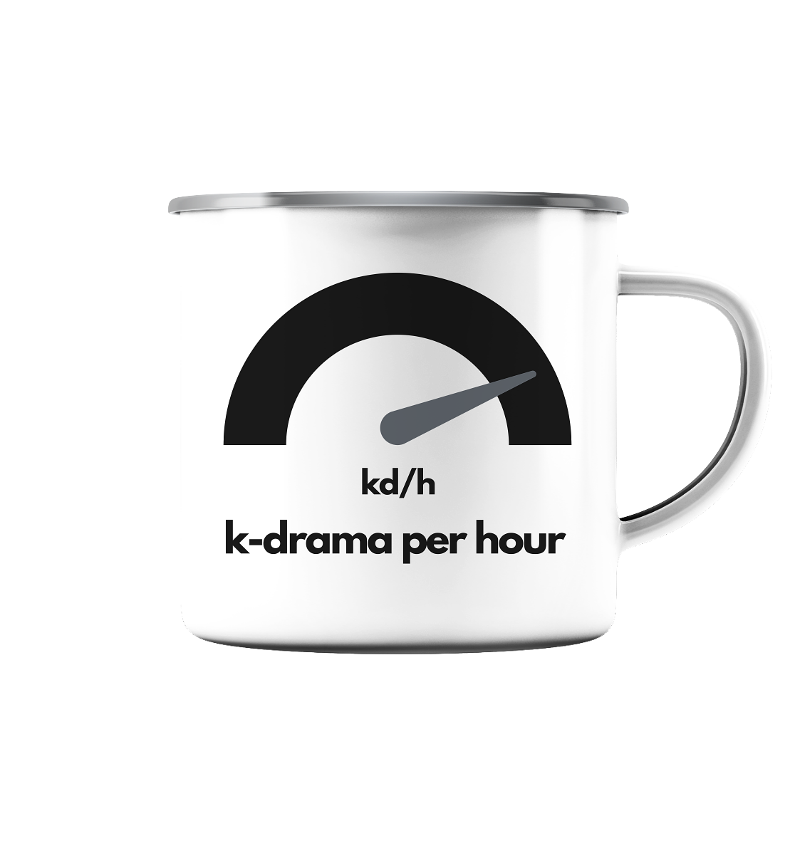 K-Drama per Hour - Emaille Tasse (Silber)