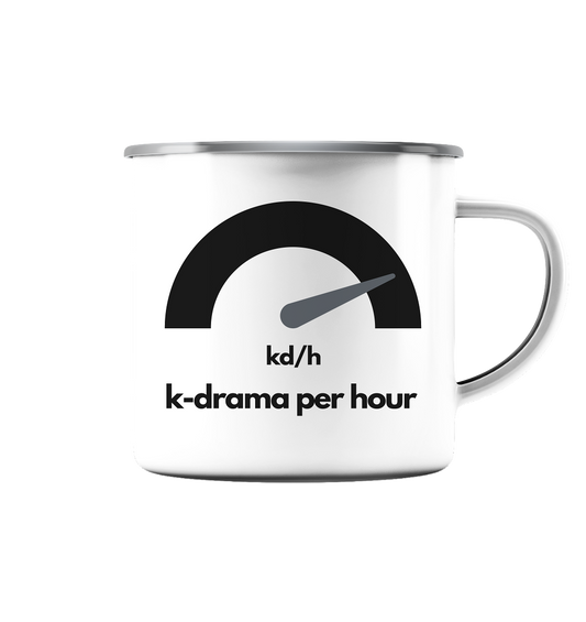 K-Drama per Hour - Emaille Tasse (Silber)