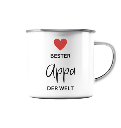 APPA DEFINITION + BESTER APPA - BEIDSEITIG - Emaille Tasse (Silber)