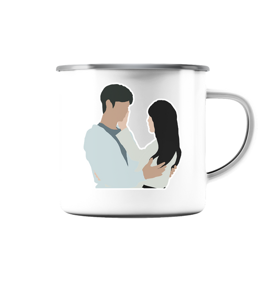 Queen of Tears - Kim Soo-hyun & Kim Ji-won - Baek Hyun-woo & Hong Hae-in - 1 - Emaille Tasse (Silber)