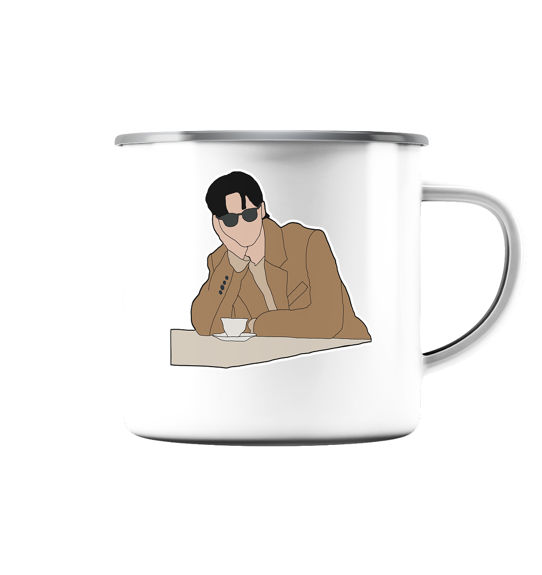 Lovely Runner - Byeon Woo-seok - Ryoo Seon-jae - 3 - Emaille Tasse (Silber)