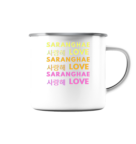 SARANGHAE LOVE NEON - Emaille Tasse (Silber)