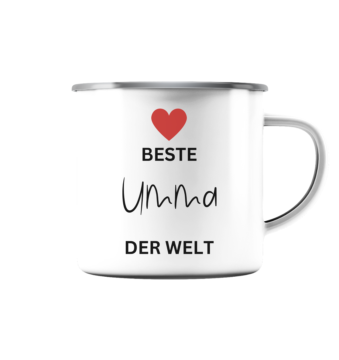 UMMA DEFINITION + BESTE UMMA - BEIDSEITIG - Emaille Tasse (Silber)