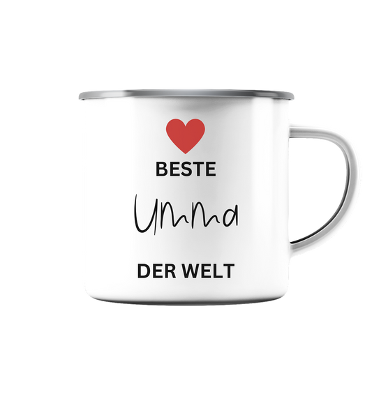 UMMA DEFINITION + BESTE UMMA - BEIDSEITIG - Emaille Tasse (Silber)