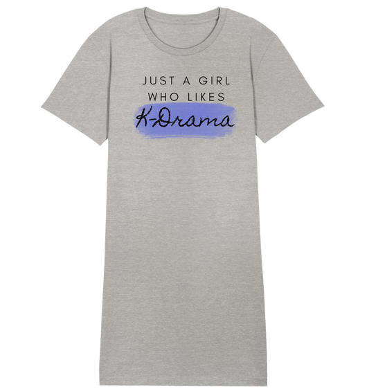 Just a Girl Who Likes K-Drama - Ladies Organic Shirt Dress