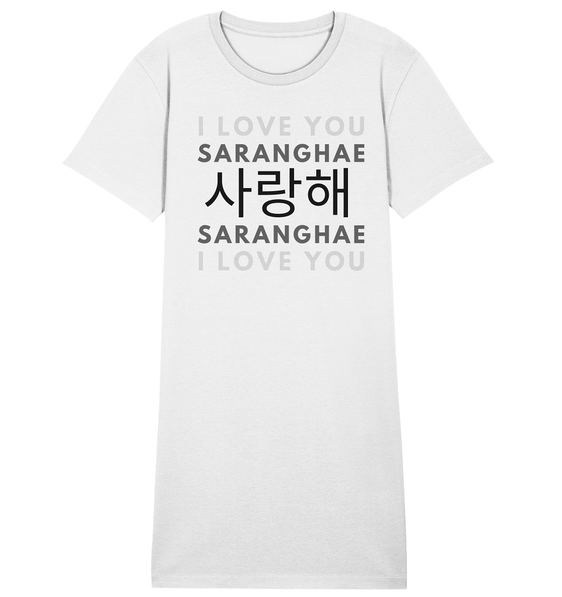 I LOVE YOU SARANGHAE - Ladies Organic Shirt Dress