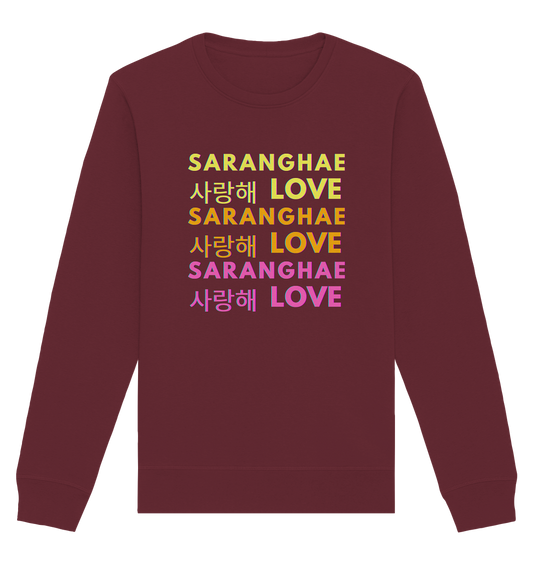 SARANGHAE LOVE NEON - Organic Basic Unisex Sweatshirt